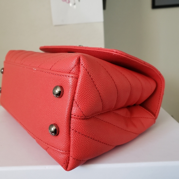 Chanel coco handle mini red chevron bag - Picture 9 of 15